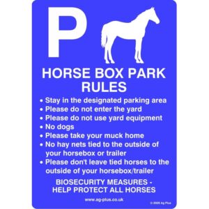 Horse Box Park Rules Sign
